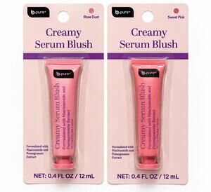 B-Pure Creamy Serum Blush 2 Pack Rose Dust & Sweet Pink 0.4 fl oz Each NEW